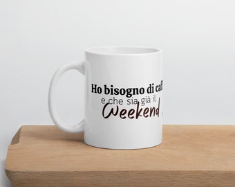 Mok, Cadeau-idee voor collega "Ik heb koffie nodig", leuk en leuk cadeau-idee.