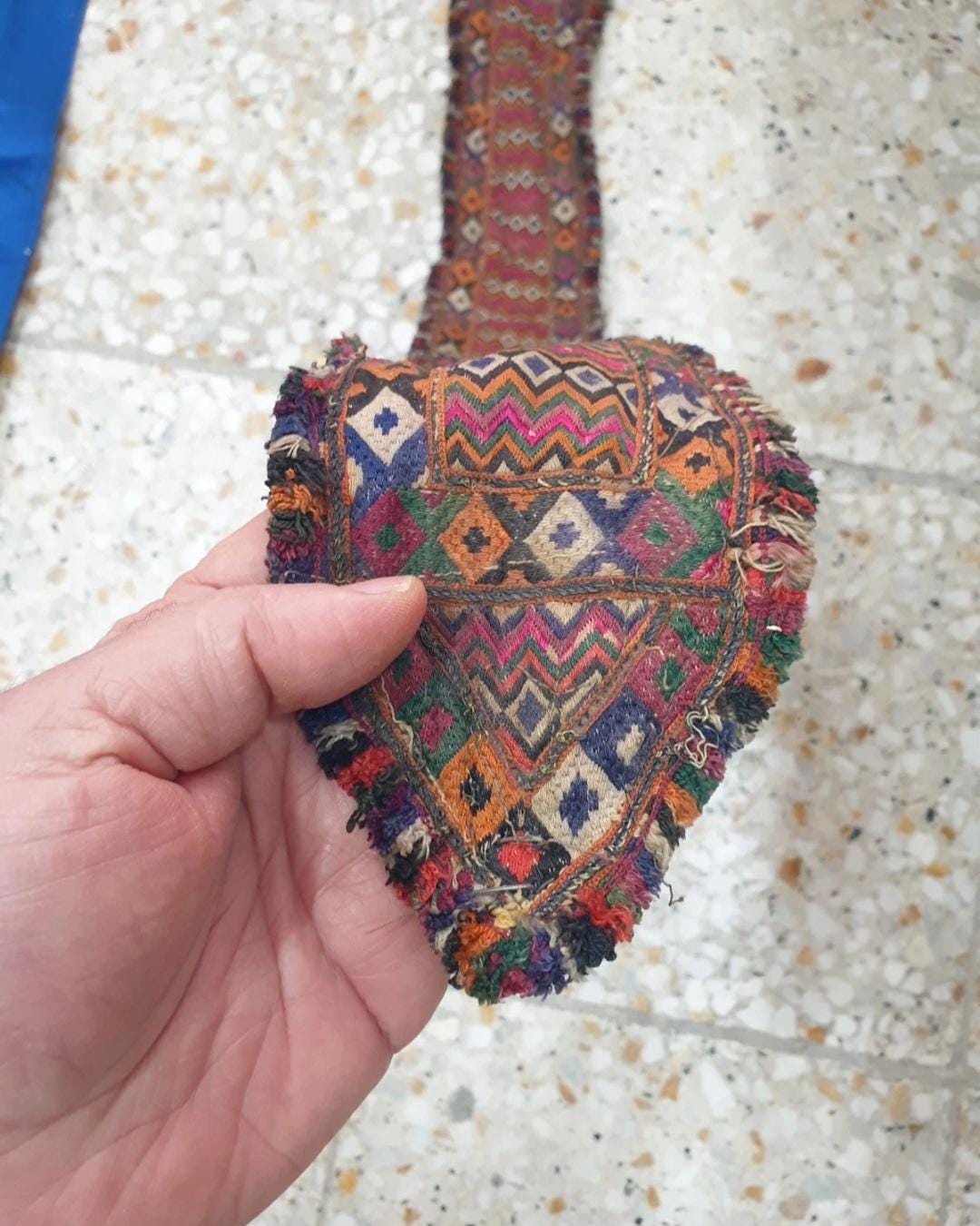 Ottoman textile belt wool hand knitted