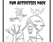 Printable Childrens Halloween Activity coloring book 10 pages