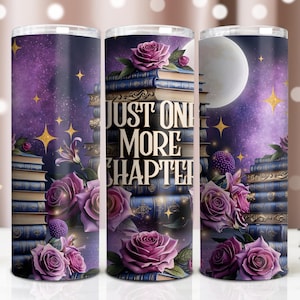 Book Tumbler Wrap PNG 20 oz Skinny Tumbler Sublimation Design Instant Digital Download, Reading Tumbler Wrap, Fantasy Book Lover Tumbler