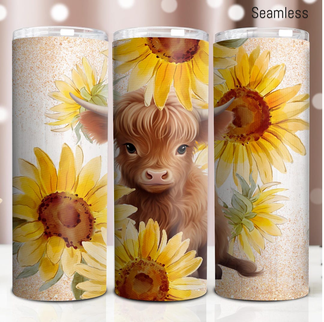 Baby Highland Cow 20 Oz Skinny Tumbler Sublimation Design Straight ...