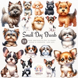 Pacote PNG de aquarela de cachorrinho fofo, designs de sublimação de cachorro fofo, arquivo PNG de raças de cachorro, ilustração digital de cachorros fofos, impressões de retratos de cachorrinhos
