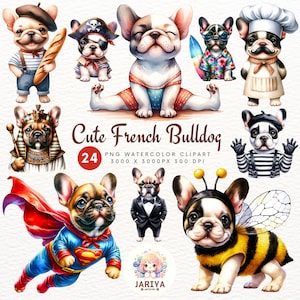Amor de cachorrinho: clipart de buldogue francês para confecção de cartões e impressão por sublimação