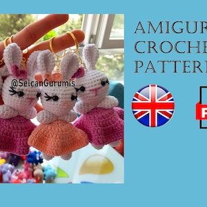 Rabbit Doll Key Chain Amigurumi Crochet Pattern