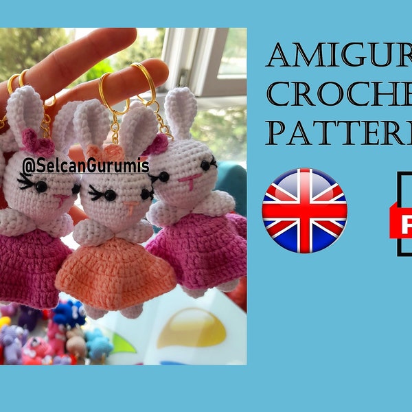 Rabbit Doll Key Chain Amigurumi Crochet Pattern