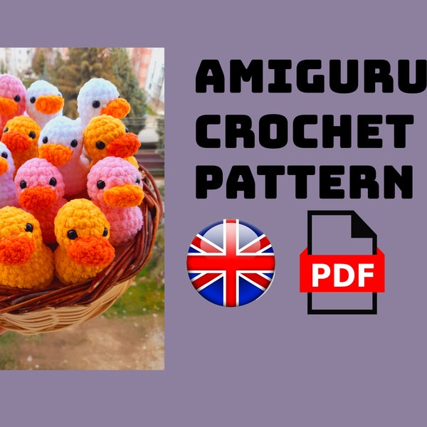 Simple no-sew duck amigurumi pattern only 1 page pattern so simple