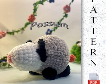 Possum Amigurumi Crochet Pattern: Plush Toy Tutorial PDF Rat Plush Toy Tutorial, Digital Knitting Guide for Handmade Gifts Cat toys, opossum