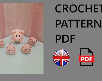 Patrón de cerdo a crochet / Fácil de hacer / Simple y básico / Instrucciones simples