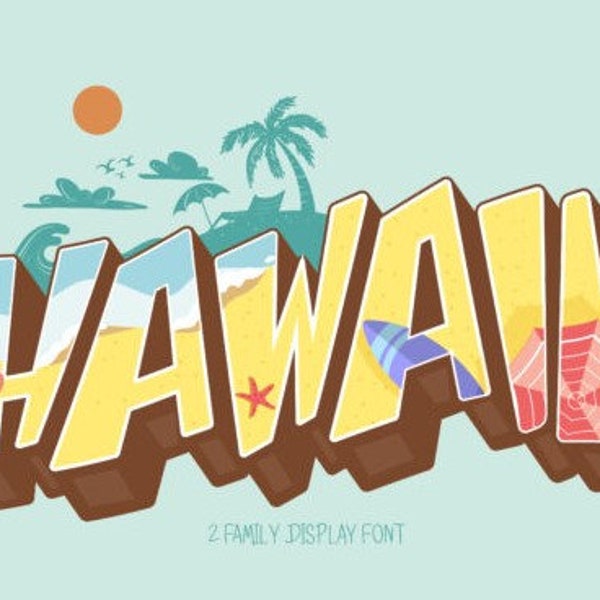 Hawaii Font, Cute Fonts for Crafters, Rustic Fonts, Bold Fonts, Farmhouse Fonts, Country Fonts, Fonts for Cricut, Procreate Fonts
