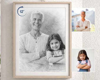 Realistyczne połączenie różnych zdjęć, portret pamiątkowy dla zmarłego ojca i matki, dodaj ukochaną osobę do zdjęcia, portret rodzinny