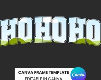 Szablon ramki na płótnie HOHOHO Canva | Ramka na płótnie z czcionką retro | Świąteczna różnorodność | Konfigurowalna ramka Canva | Koszule Hohoho | HOHOHO DO DRUKU