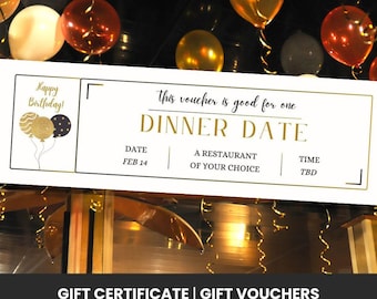 Kupon na randkę | Szablon Canva | Edytowalny | Do druku | Spersonalizowany prezent | Kupon urodzinowy | Kupon miłosny | Bon upominkowy