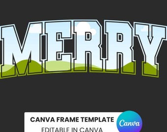 Szablon ramki Canva „Wesoły łuk” | Wesoły uniwersytecki | Przeciągnij i upuść ramkę uniwersytecką do samodzielnego wykonania | Edytowalne wzory świąteczne | dodaj zdjęcia