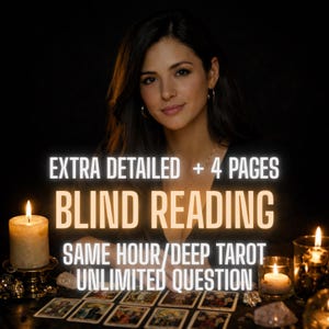 Intuitive Blind Tarot Reading | 12-Card Spread, Future Insight + 3 pages