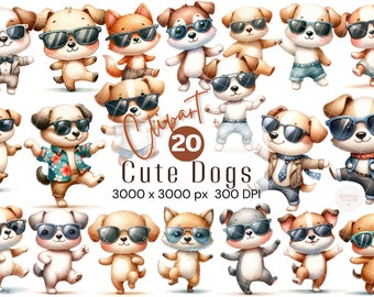 Paquete de imágenes prediseñadas de perros lindos Imágenes prediseñadas de perros de moda Quirky Winter Mix Media perros peculiares: Paquete de imágenes prediseñadas de razas de perros caprichosas artísticas, cachorros
