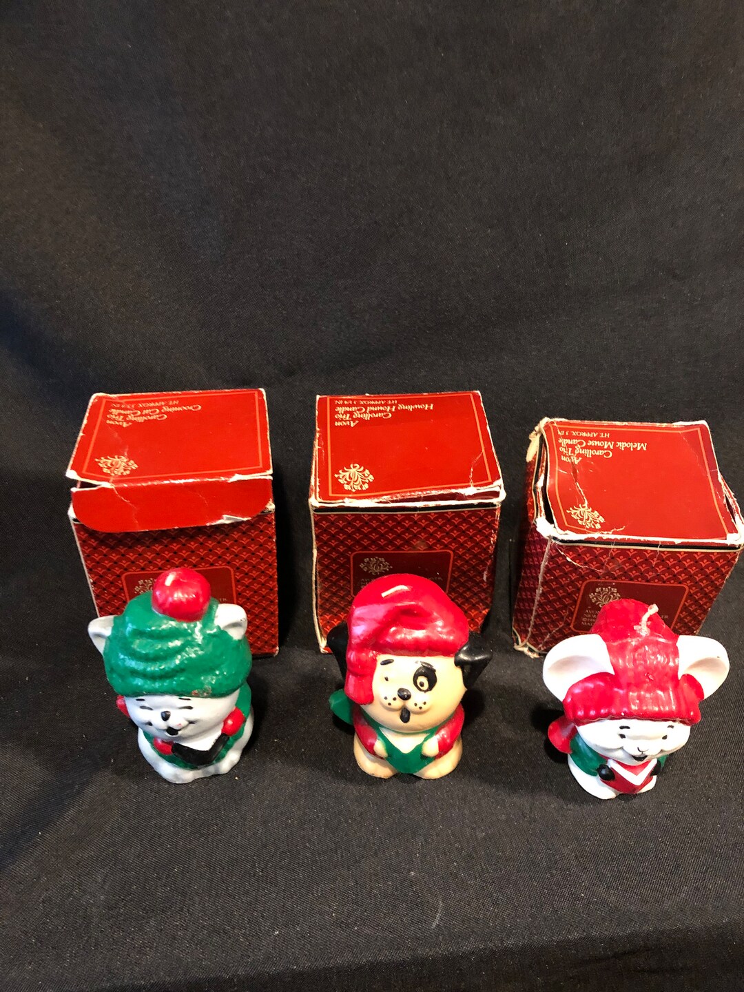 Vintage Avon Caroling Trio Candles Etsy