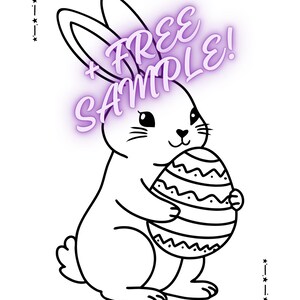 MUESTRA GRATUITA AÑADIDA: Dibujos para colorear del Conejo de Pascua para niños / Actividad de primavera para imprimir (Descarga instantánea)