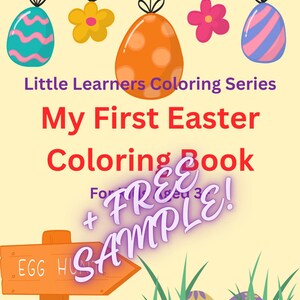 MUESTRA GRATUITA AÑADIDA: Mi primer libro para colorear de Pascua para niños de 3 a 10 años / Actividad de primavera (Descarga digital)