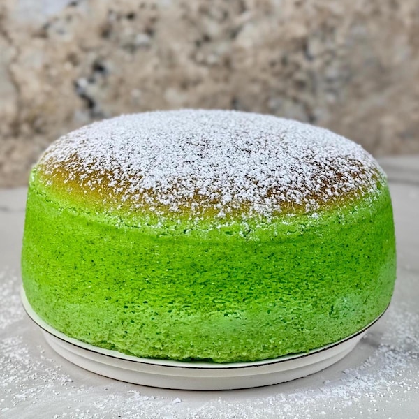 Bouncy Pandan Japanese Souffle Cheesecake 6 Inch Low Carb (Organic Ingredients, Made With Love)