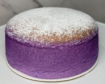 Bouncy Ube Japanese Souffle Cheesecake  6 Inch (Low Carb) Organic Ingredients, Made With Love