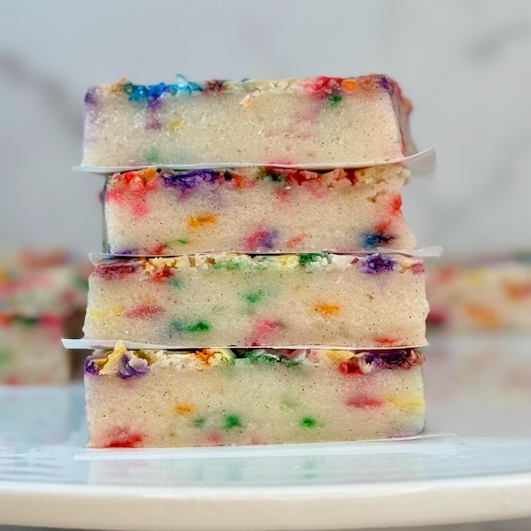 Vegan Vanilla Bean  Birthday Cake Mochi Bars, Organic Funfetti Dessert Gift