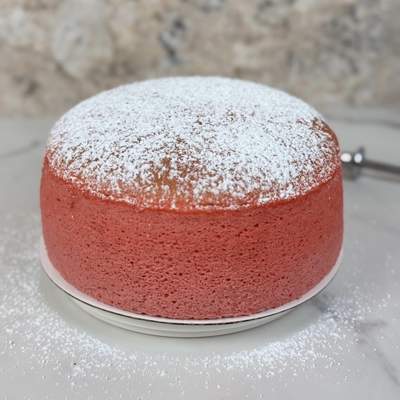 Strawberry Bouncy Japanese Souffle Cheesecake 6 inch- Organic Ingredients- Low Crab