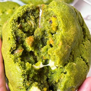 Ceremonial Grade Matcha Large 4.3oz White Chocolate Pistachio Nut Cookie Handmade Organic Ingredients, Made With Love