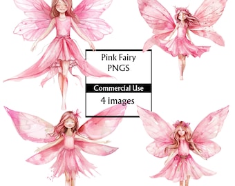 Pink fairy, 4 pink fairies png, fairy clipart,fairy clip art, fairies png, fairy sublimation,sublimation png,sublimation, digital download