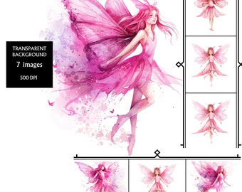 Pink fairy, 7 pink fairies png, fairy clipart,fairy clip art, fairies png, fairy sublimation,sublimation png,sublimation, digital download