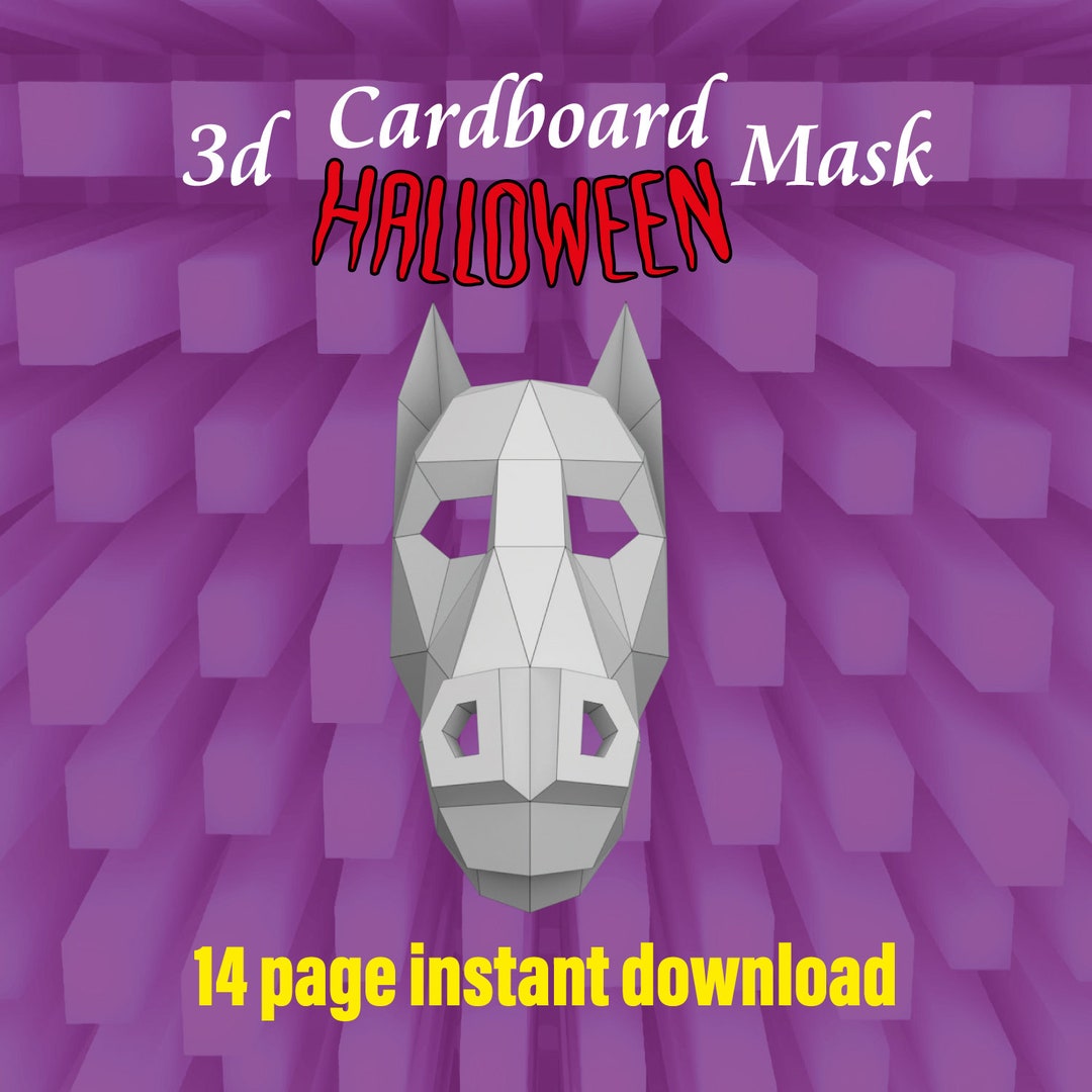 Horse Mask Template Paper Mask Papercraft Mask Masks 3d Etsy