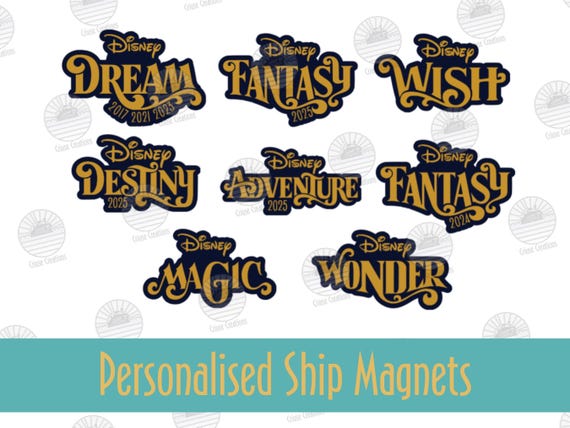 Updated! - Disney Cruisline Door Magnet Ship Name With Date