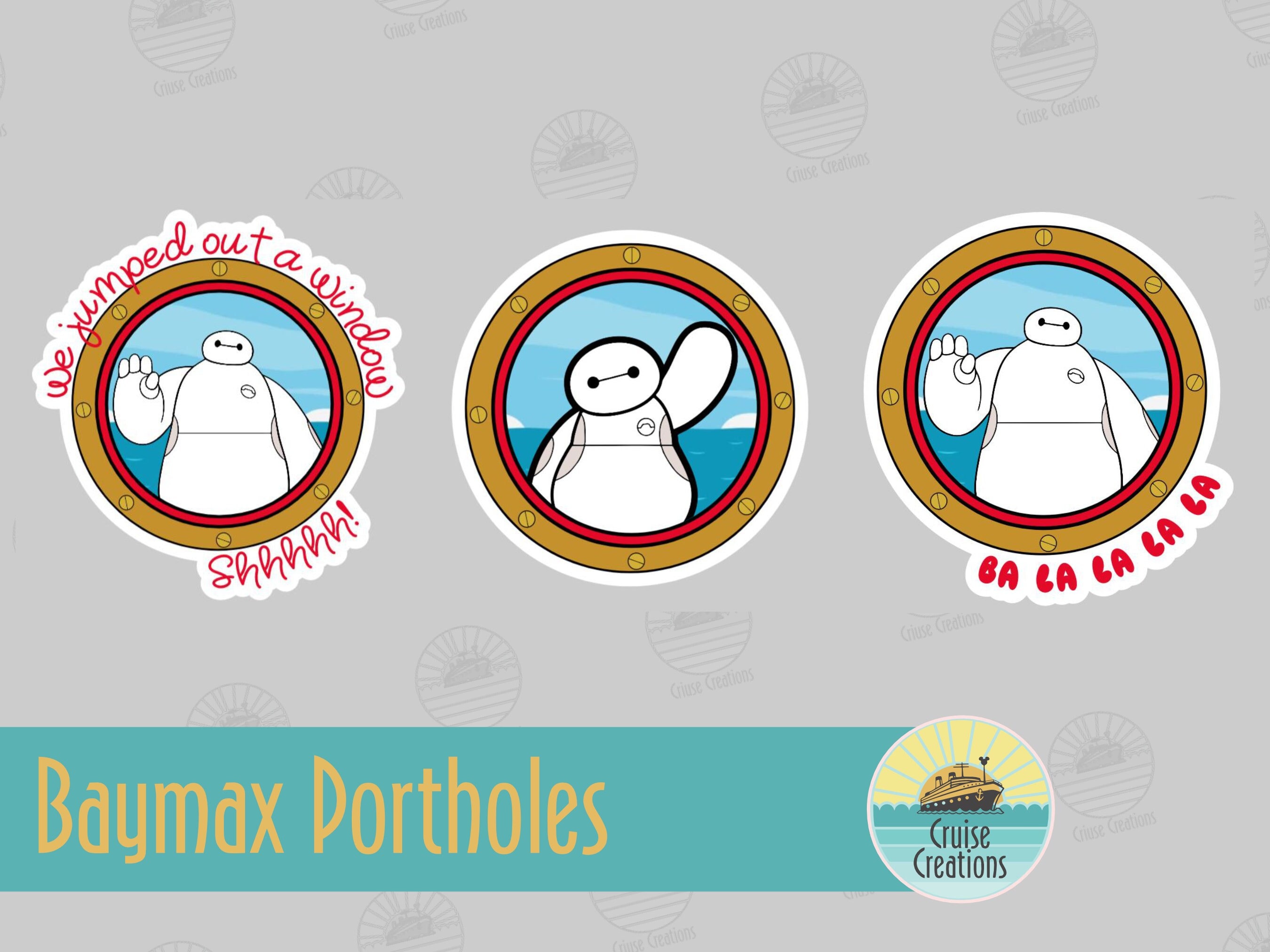Customisable Baymax Disney Character Porthole Magnets for Cruise Door