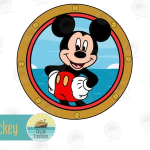 Customisable Disney Character Porthole Magnets for Cruise Door Fab 6 Mickey