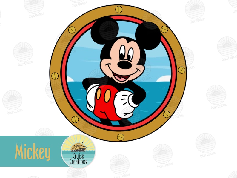Customisable Disney Character Porthole Magnets for Cruise Door Fab 6 Mickey