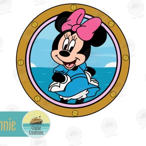 Customisable Disney Character Porthole Magnets for Cruise Door Fab 6 Minnie