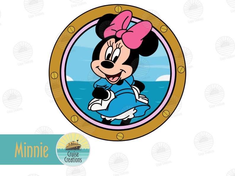 Customisable Disney Character Porthole Magnets for Cruise Door Fab 6 Minnie