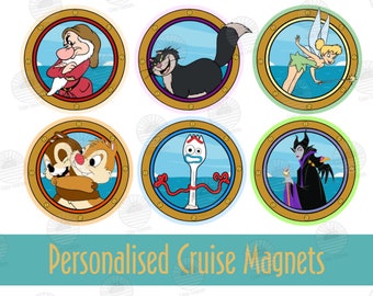 Customisable Character Porthole Magnets for Cruise Door