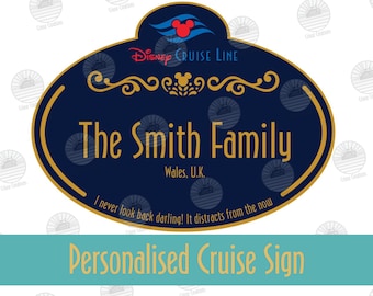 Personalised Family Name Plate Magnet Cruise Door