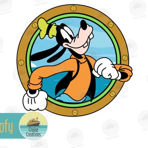 Customisable Disney Character Porthole Magnets for Cruise Door Fab 6 Goofy