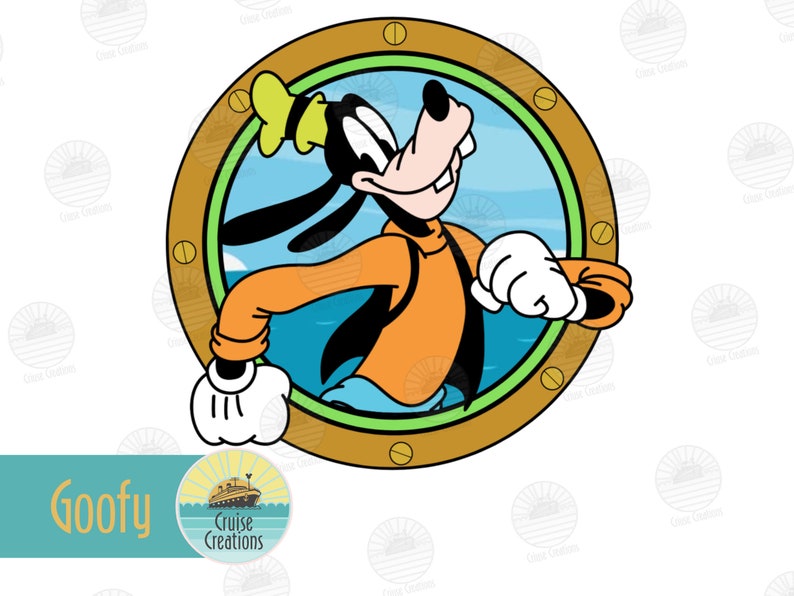 Customisable Disney Character Porthole Magnets for Cruise Door Fab 6 Goofy