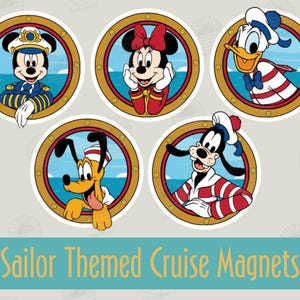 Imanes personalizables con temática marinera para la puerta del crucero