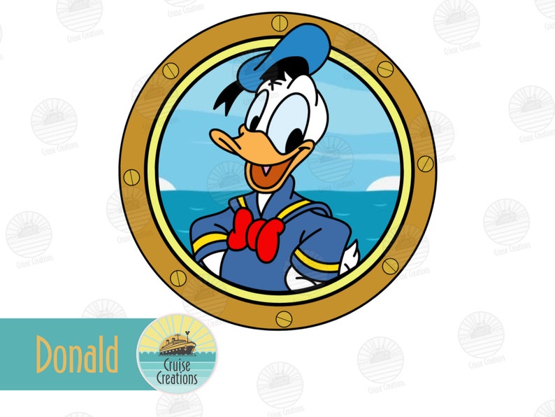 Customisable Disney Character Porthole Magnets for Cruise Door Fab 6 Donald