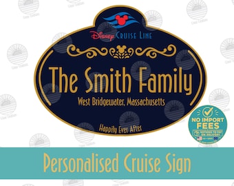 Imán personalizado con nombre familiar para puerta de crucero