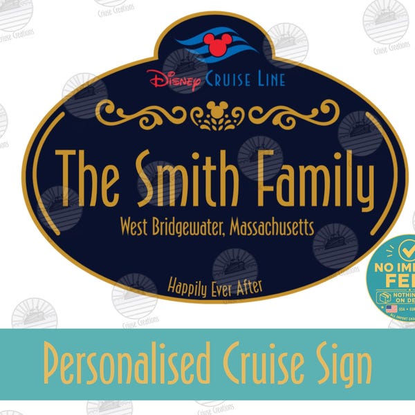 Personalised Family Name Plate Magnet Cruise Door