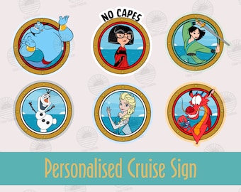 Customisable Character Porthole Magnets for Cruise Door