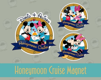 Deurmagneet huwelijksreiscruise - Minnie en Mickey - personalisatie beschikbaar