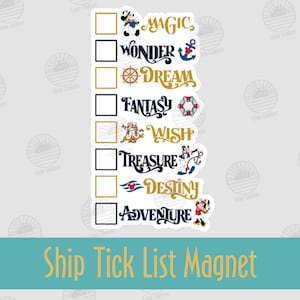 Tickable Ship Names Cruise Door Magnet