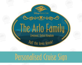 Sail Away Personalised Family Name Plate Magnet Cruise Door
