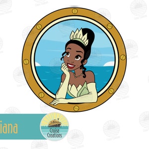 Customisable Character Porthole Magnets for Cruise Door Tiana