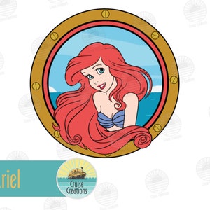 Customisable Character Porthole Magnets for Cruise Door Ariel2